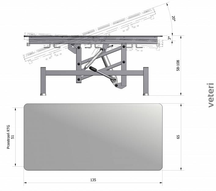 Stół weterynaryjny VET-RH2 ELEKTRYCZNY